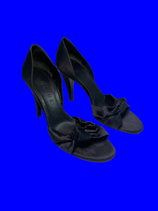 CELINE navy heel sandals (38)