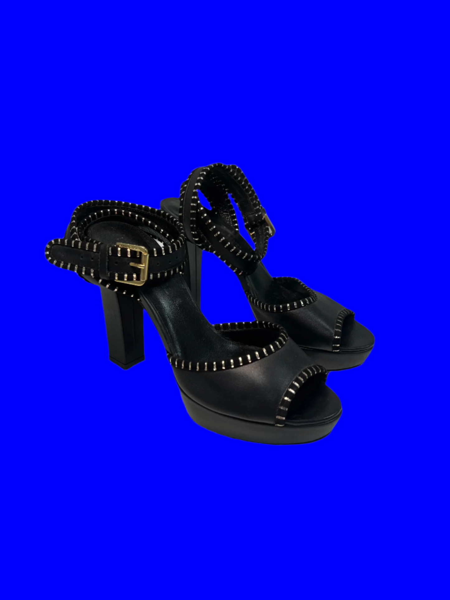 SONIA RYKIEL black leather Sandals (36)