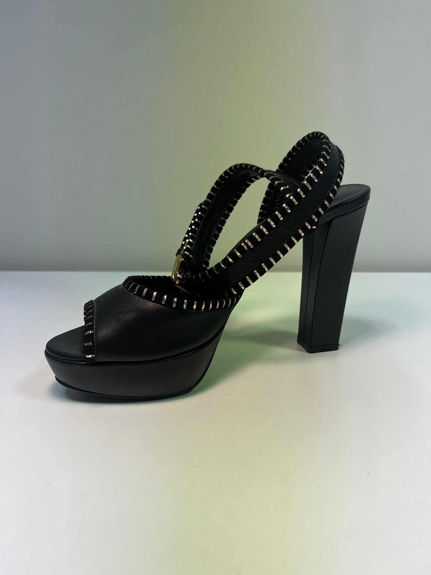 SONIA RYKIEL black leather Sandals (36)