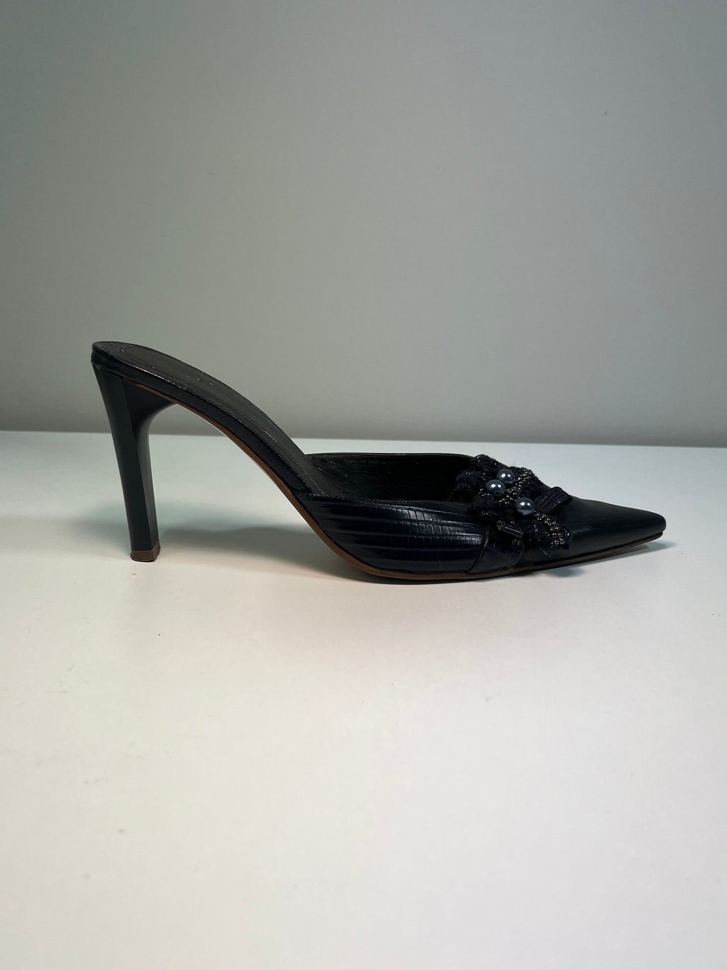 NINE WEST black and navy leather Shoes (39)