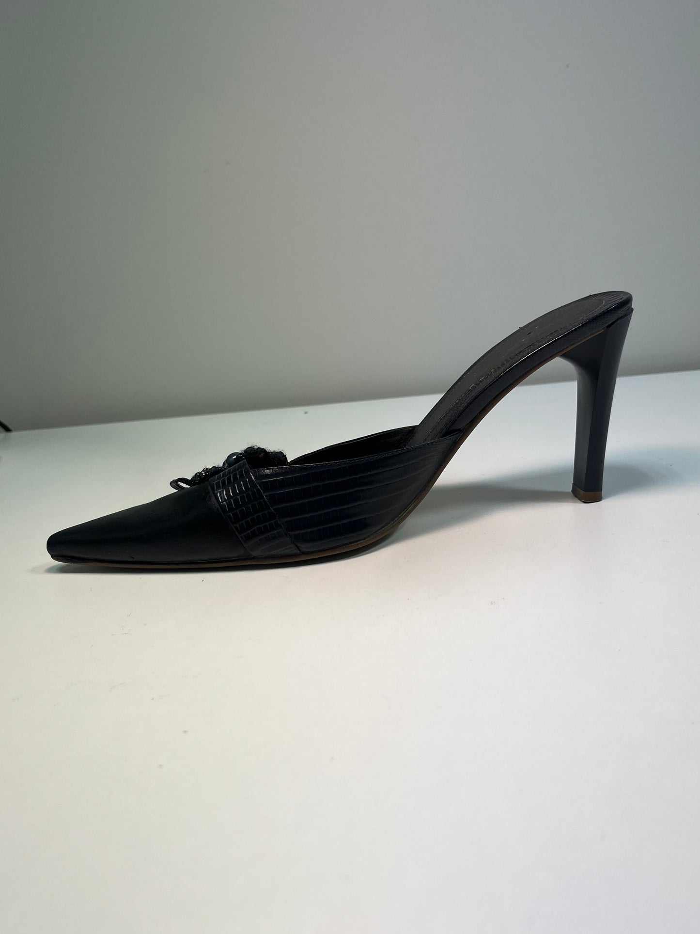 NINE WEST black and navy leather Shoes (39)