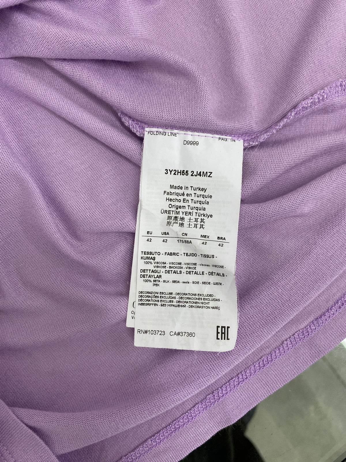 Emporio Armani Spring/Summer 2017 lilac top (42 FR)