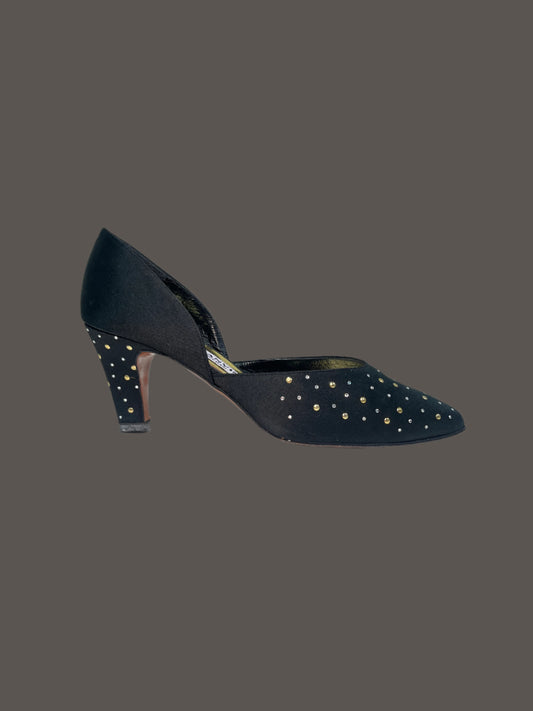 LANVIN gold and silver rhinestones heels (35.5)