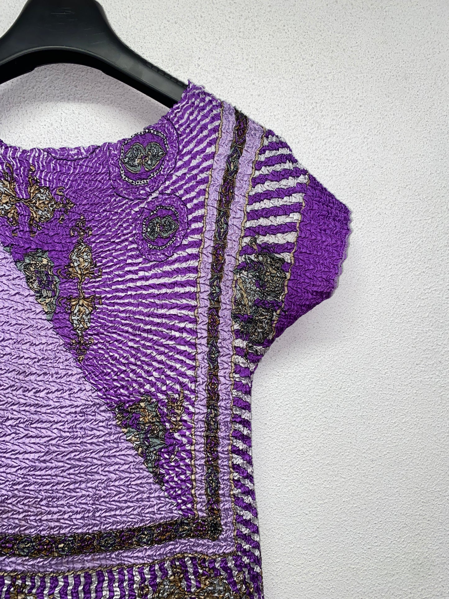 VINTAGE pleated printed top (OS)