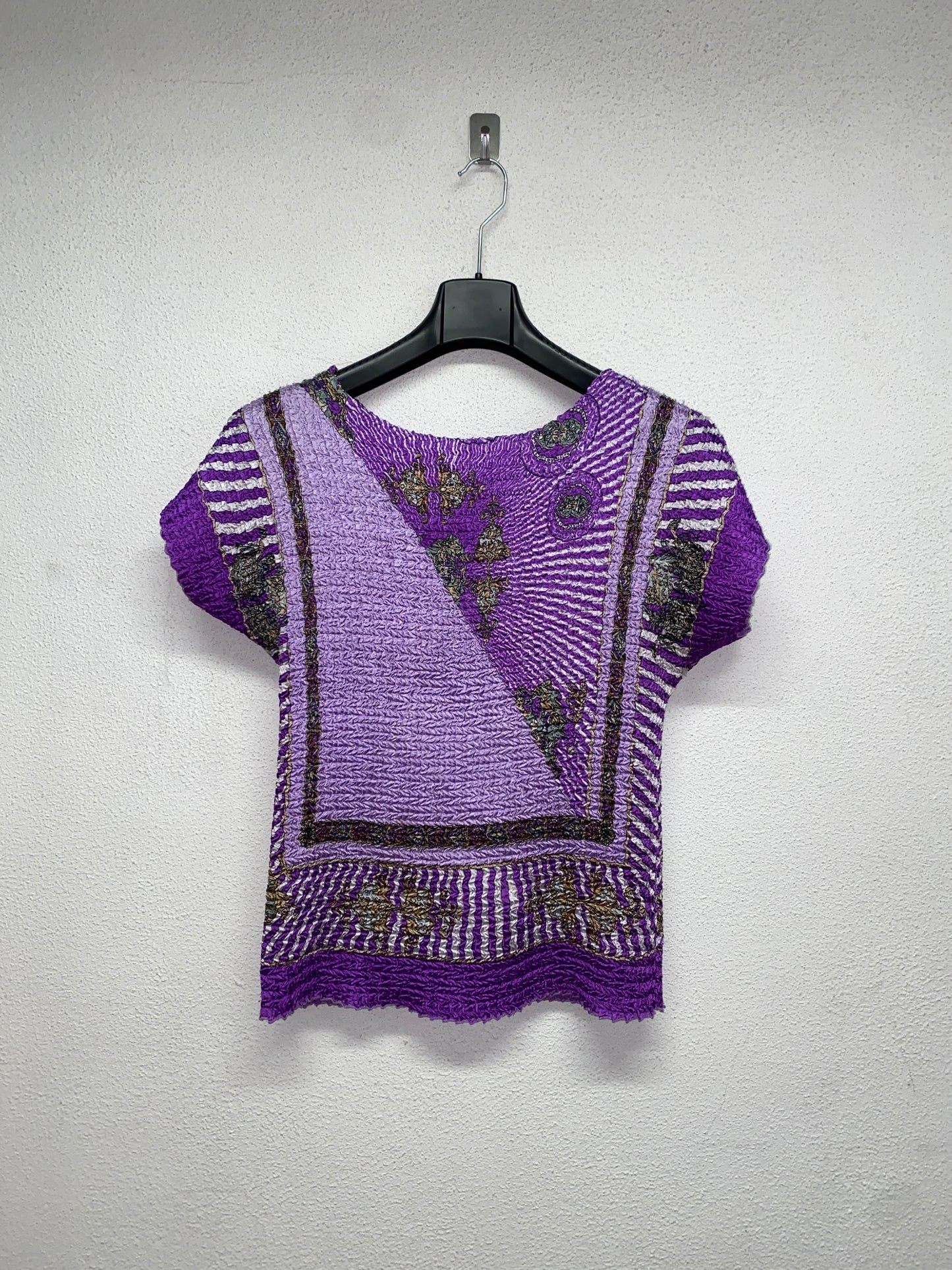 VINTAGE pleated printed top (OS)