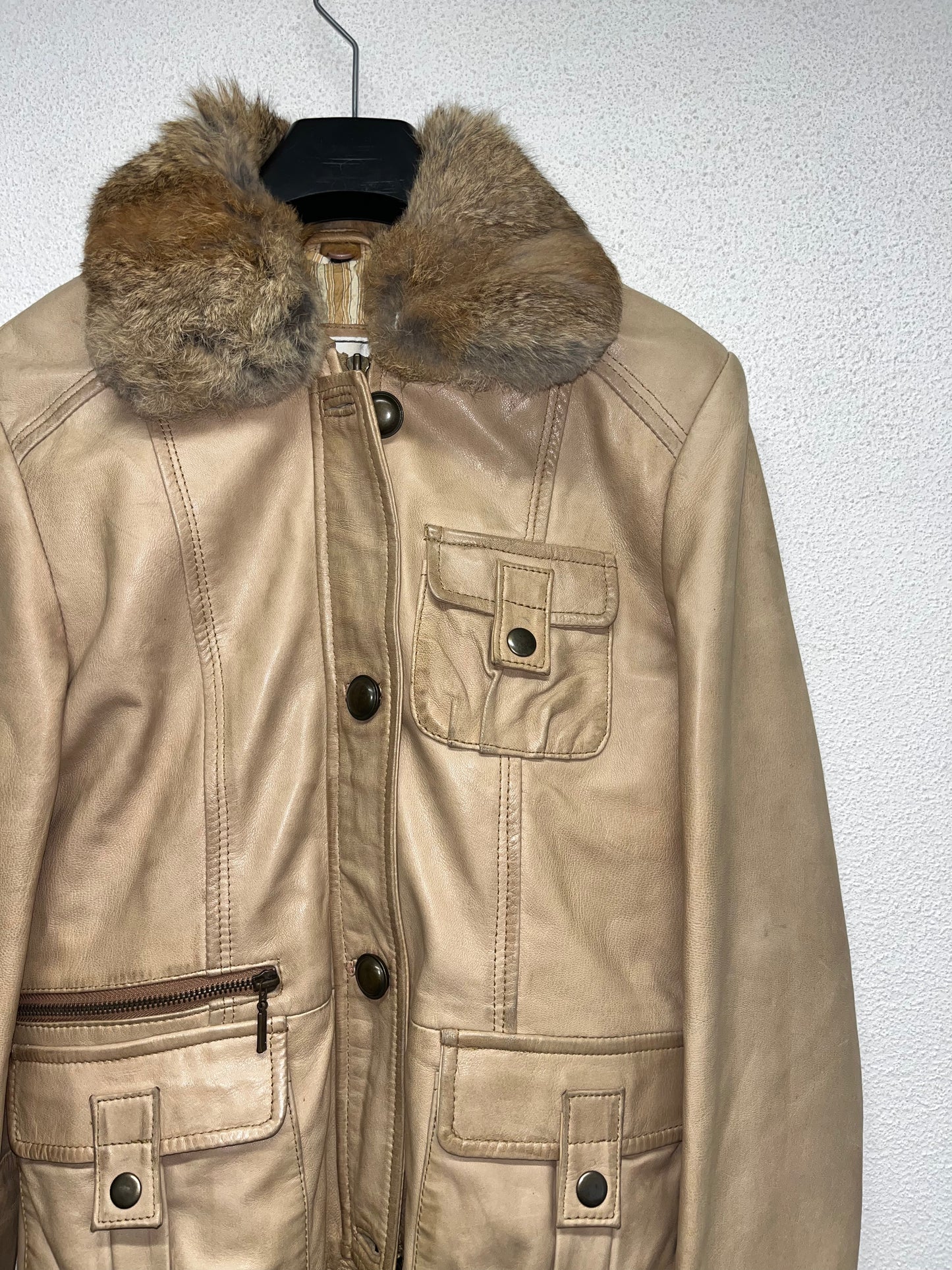 CORTY BENNETT beige leather jacket (S)