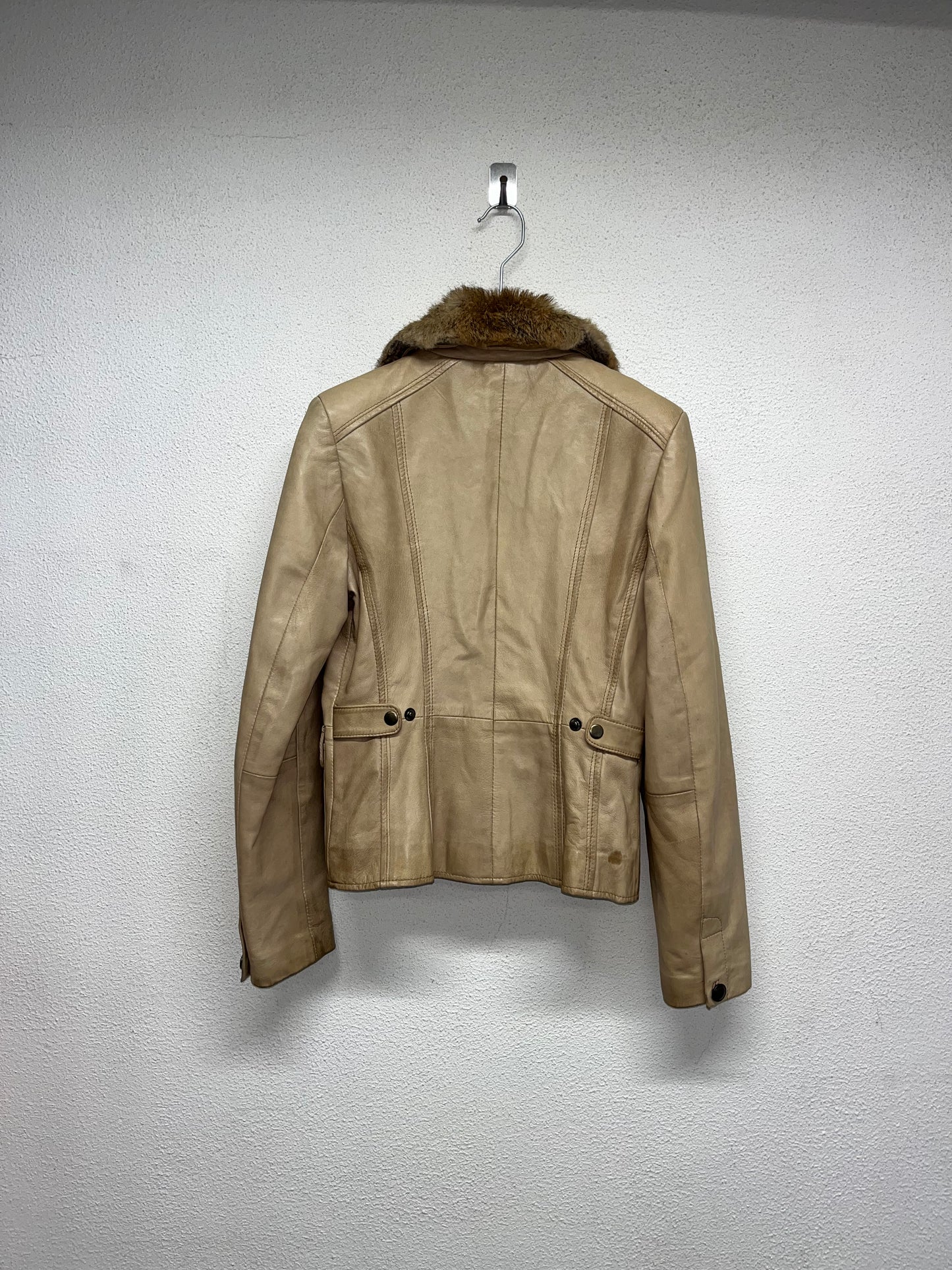 CORTY BENNETT beige leather jacket (S)