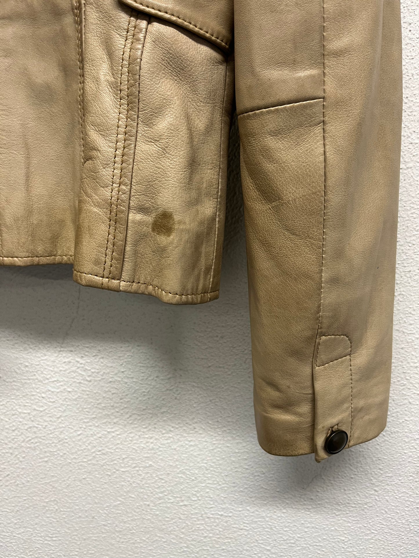 CORTY BENNETT beige leather jacket (S)