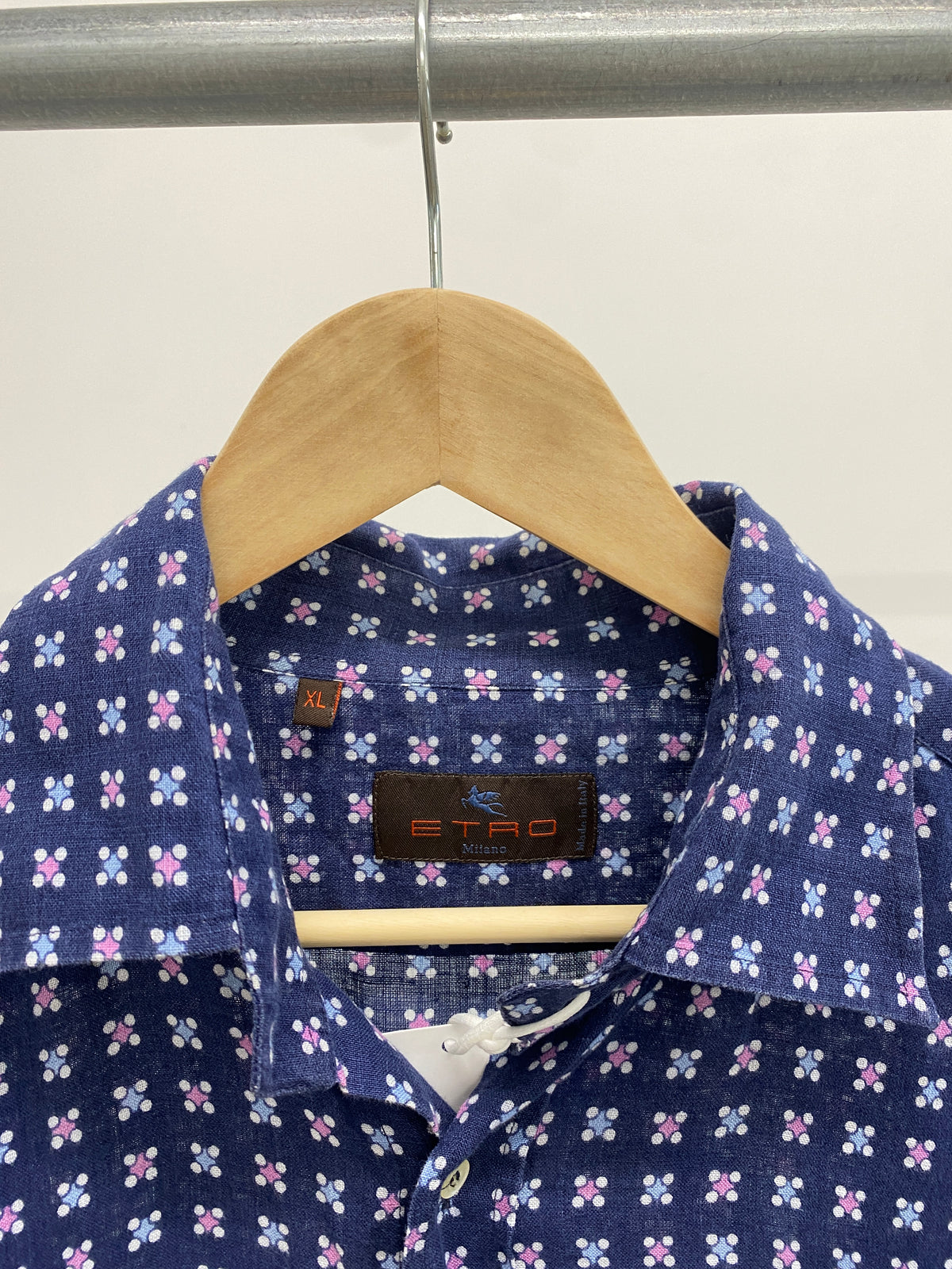 Etro blue linen shirt (XL)