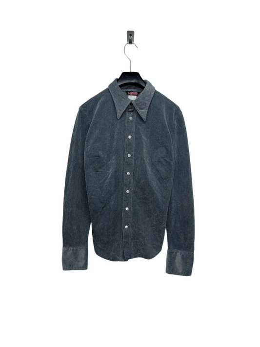 DIESEL velvet blue-grey button up shirt (S)