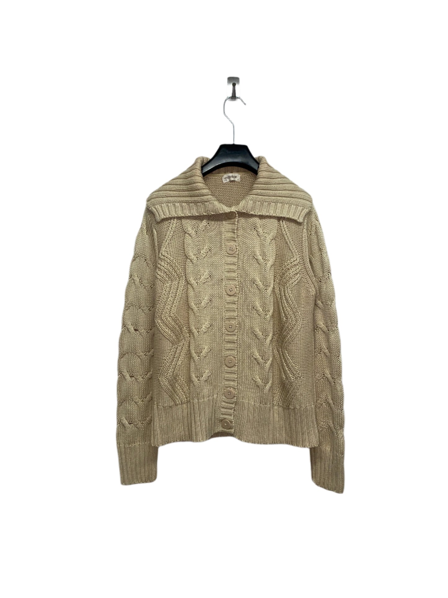 VINTAGE beige knitted cardigan (M)