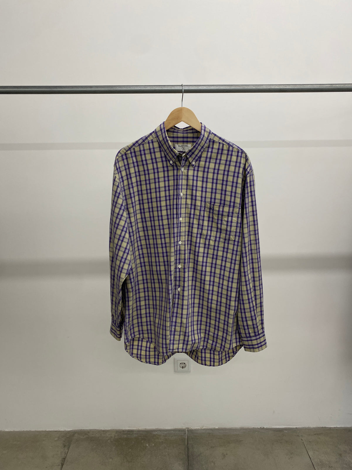 Valentino blue and yellow checkered shirt (43)