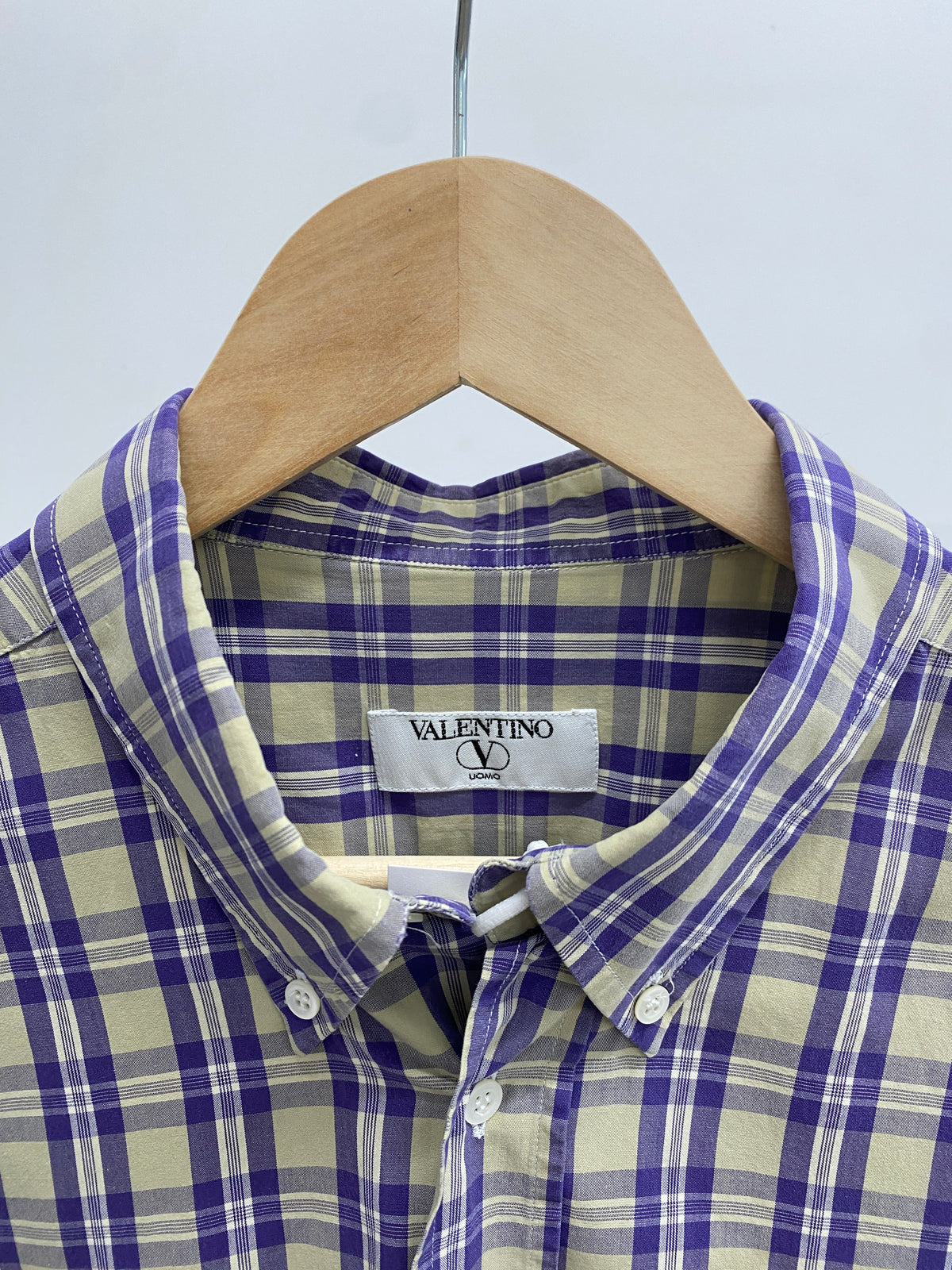 Valentino blue and yellow checkered shirt (43)
