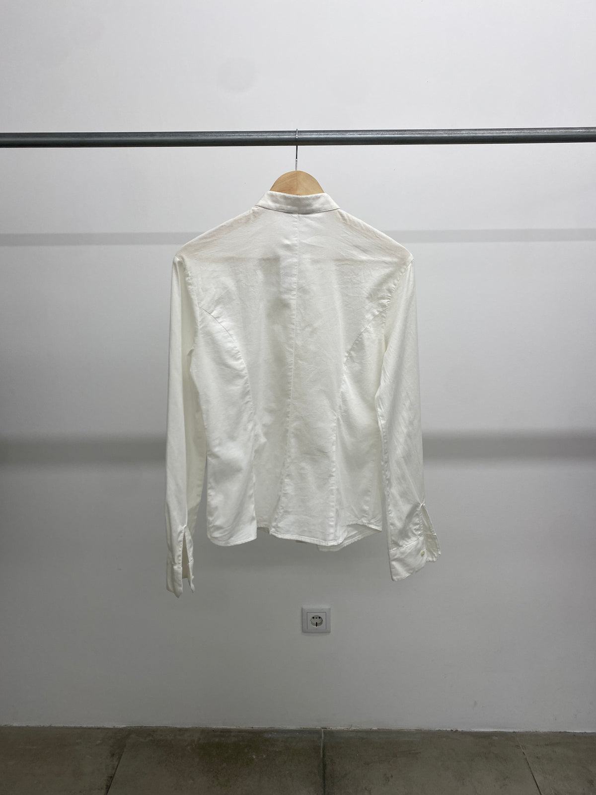 Valentino white detailed cotton shirt (46 IT)