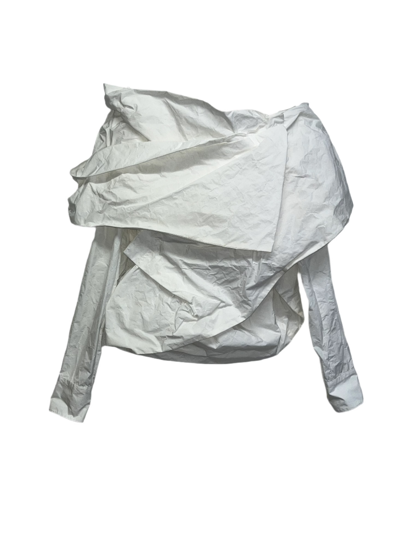 DRIES VAN NOTEN white paper asymmetrical blouse (S)