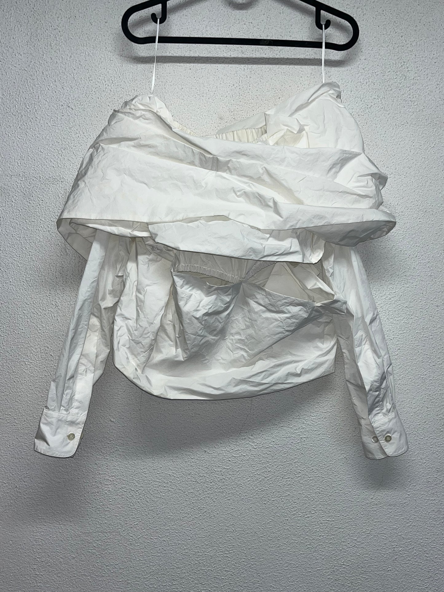 DRIES VAN NOTEN white paper asymmetrical blouse (S)