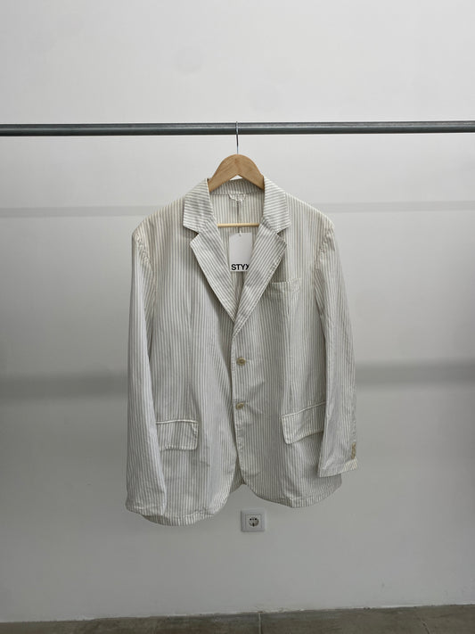 Burberry white stripped jacket (L)