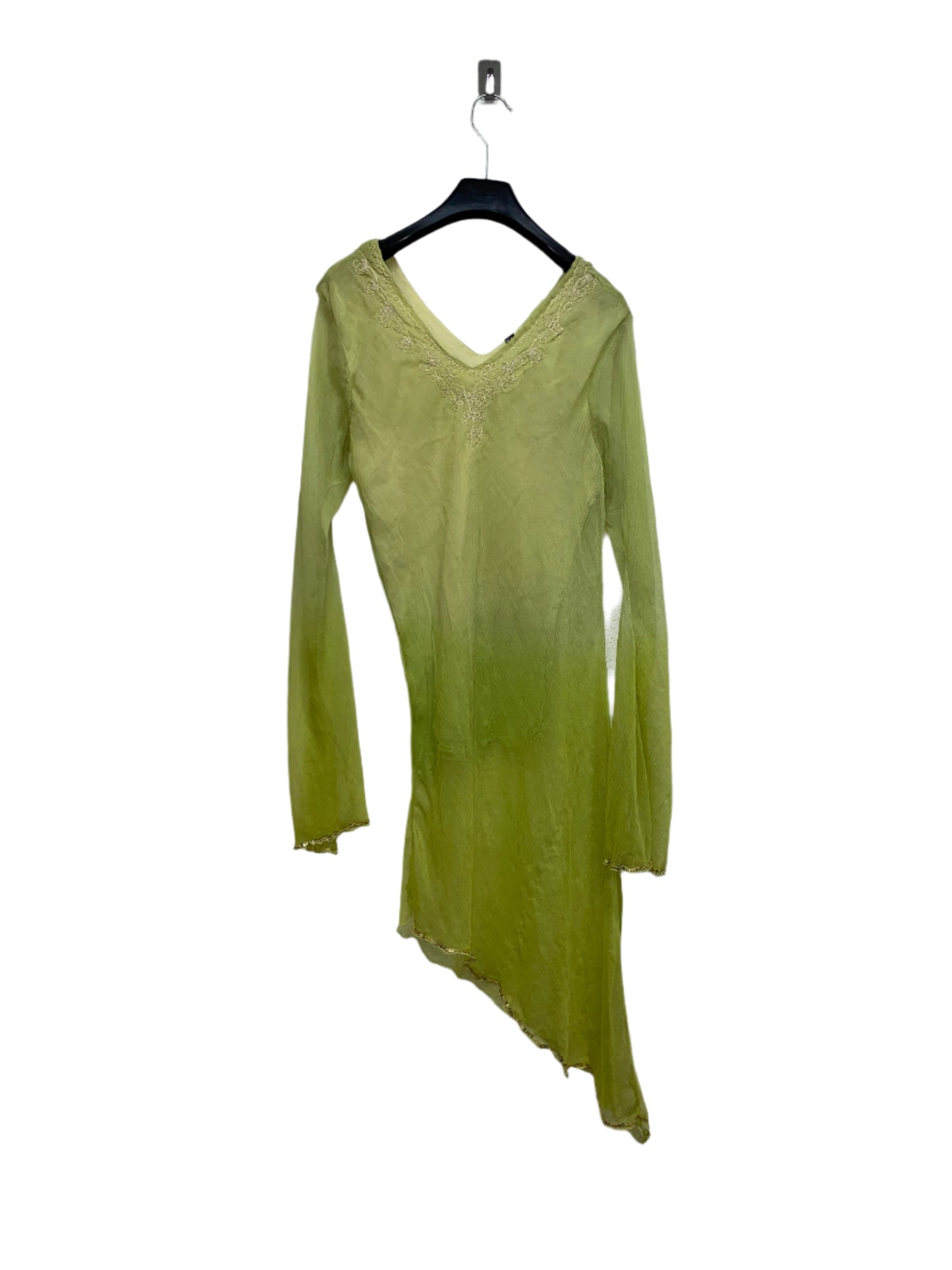 VINTAGE green tail maxi top-dress (M)