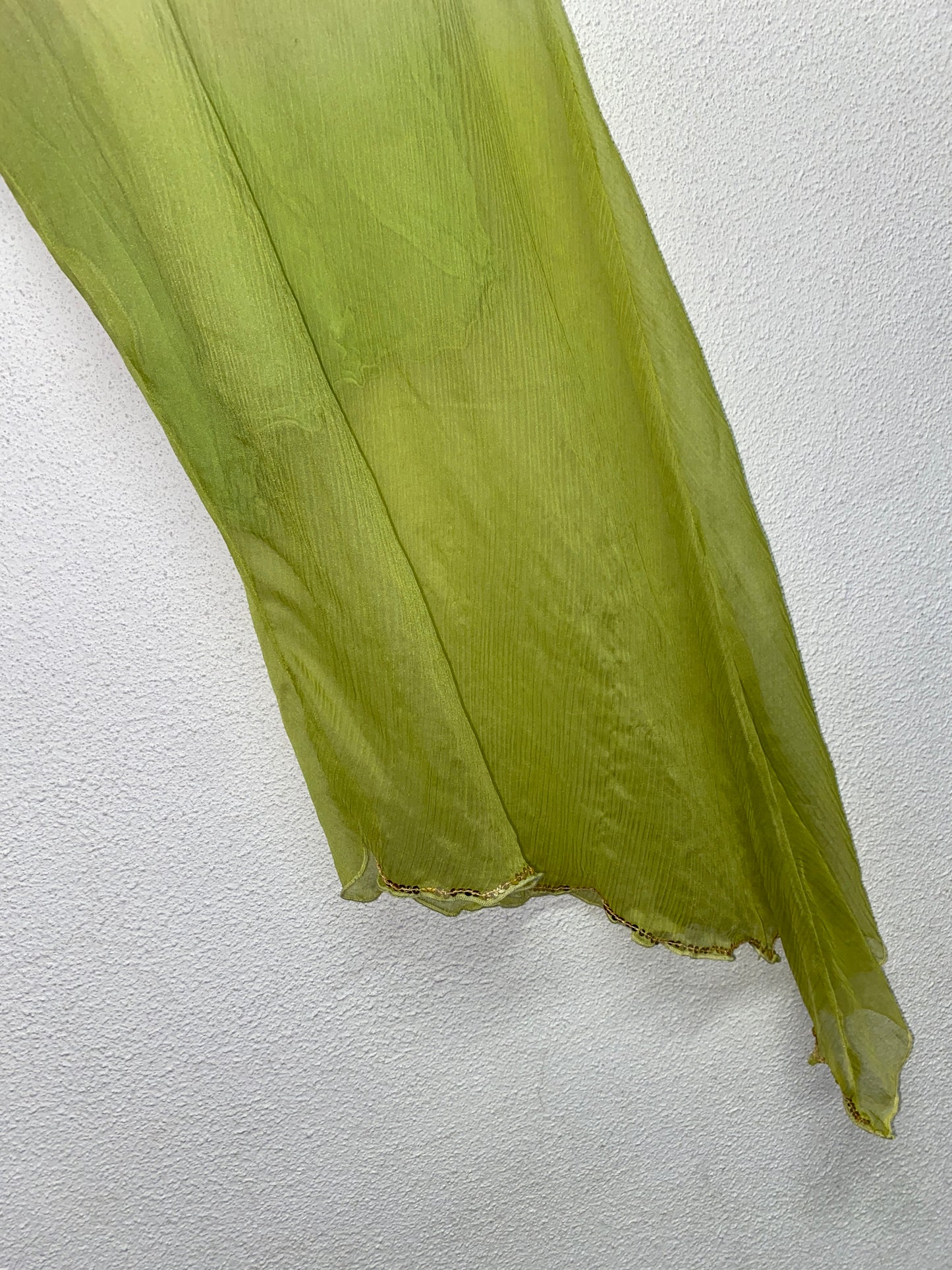 VINTAGE green tail maxi top-dress (M)