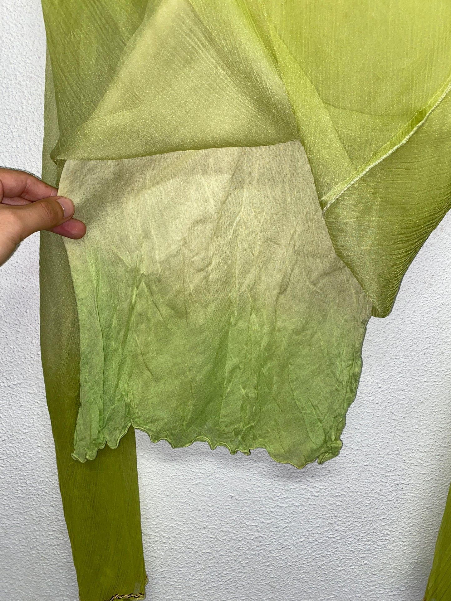 VINTAGE green tail maxi top-dress (M)