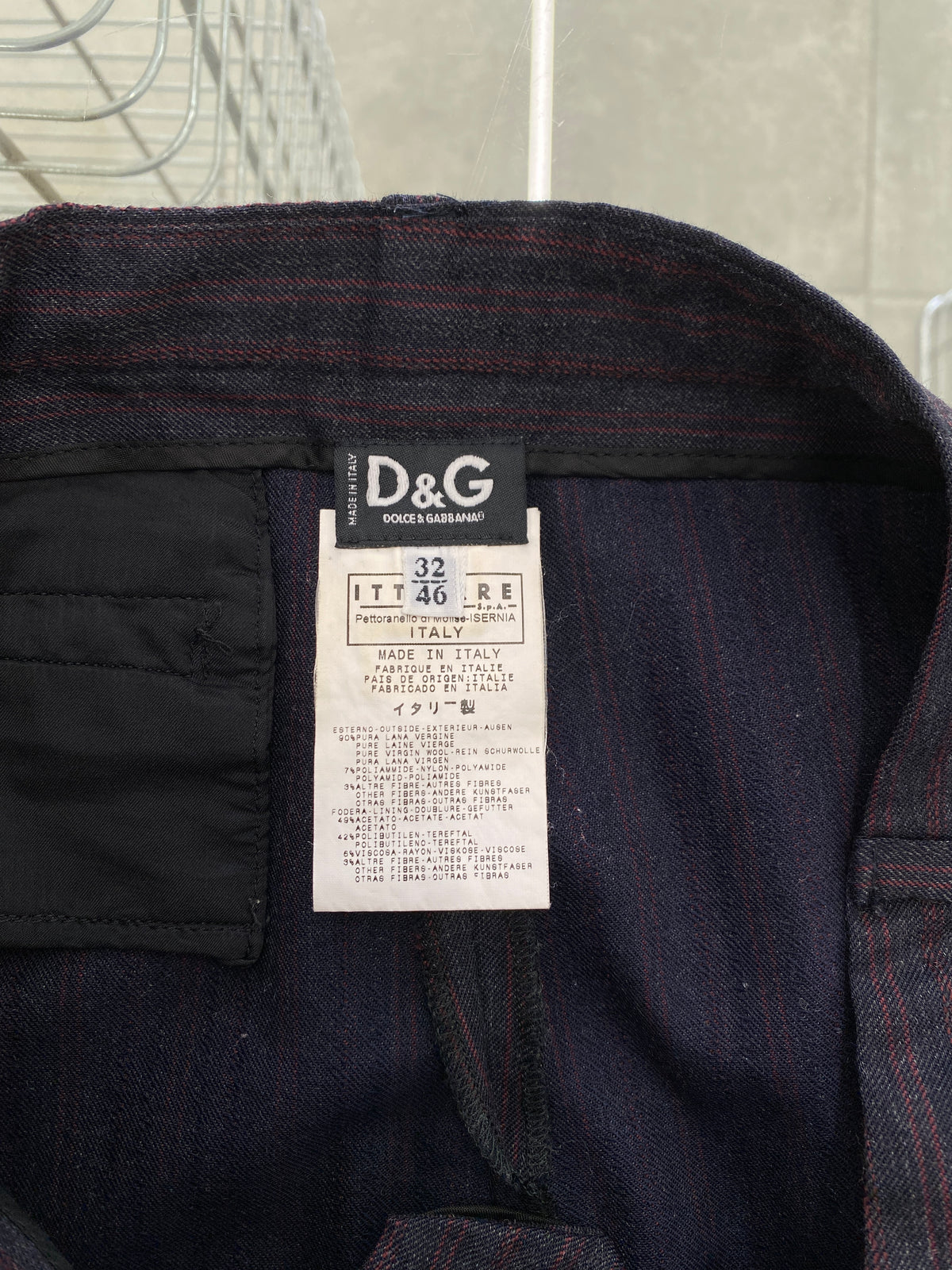 Dolce & Gabbana stripped navy wool trousers (46)