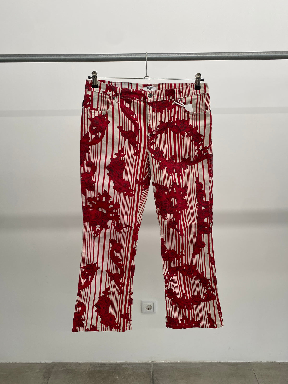 Moschino red floral pattern straight trousers (34)
