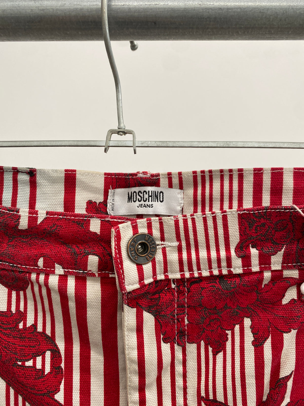 Moschino red floral pattern straight trousers (34)