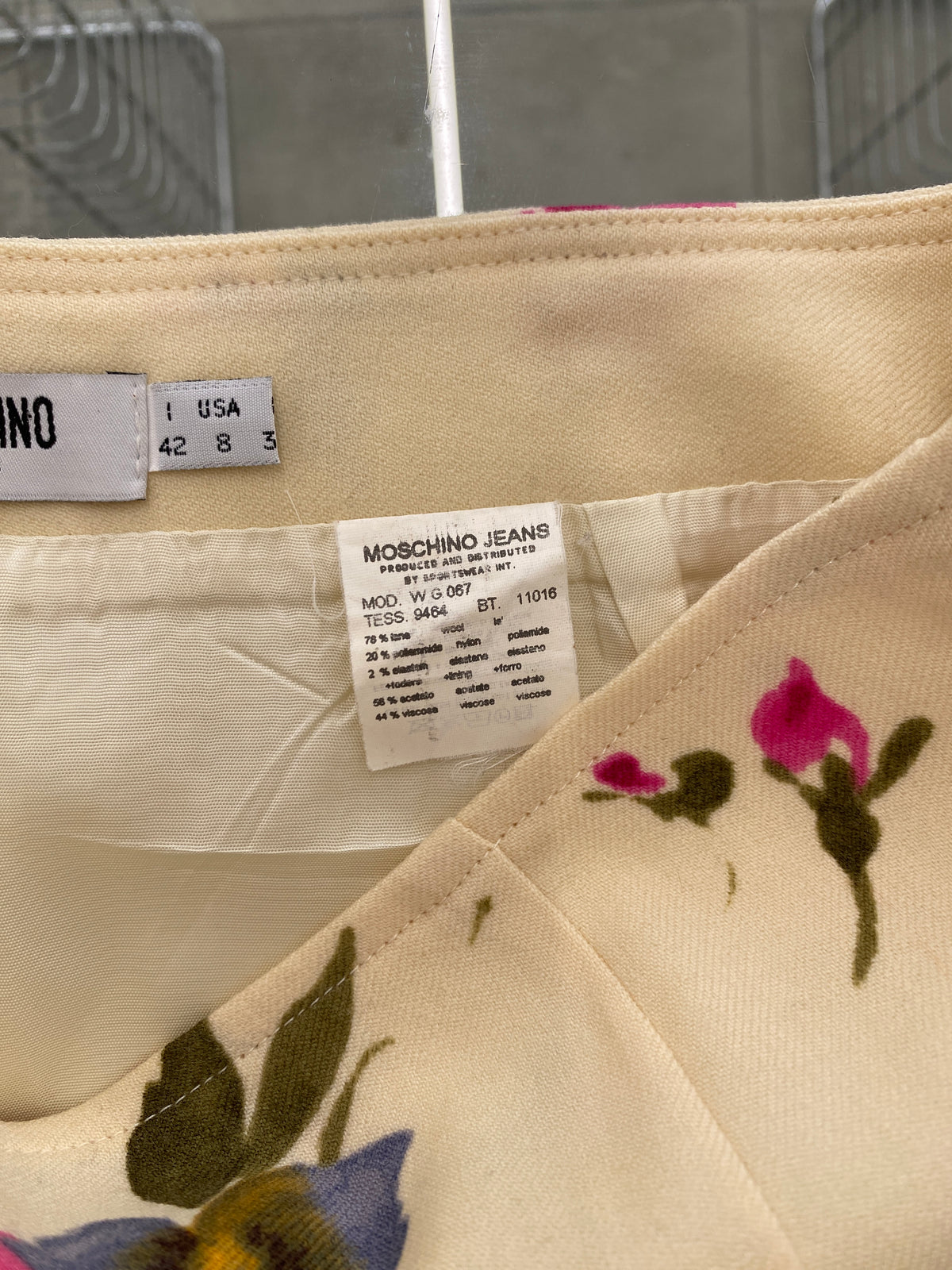 Moschino floral pattern wool skirt (M)