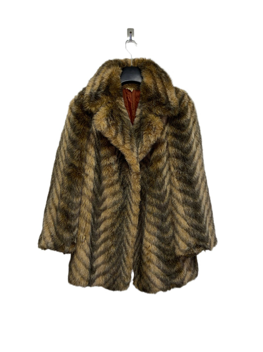 VINTAGE pattern faux fur coat (M)