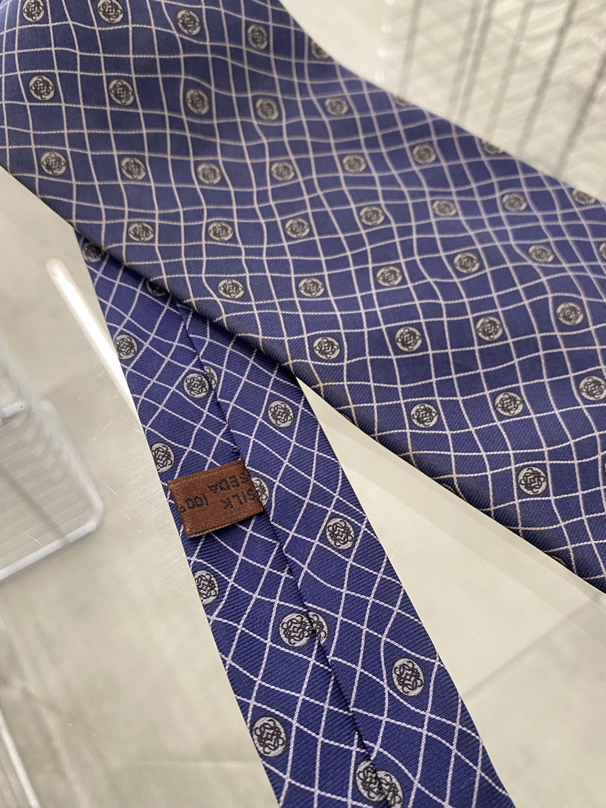 Loewe navy silk tie