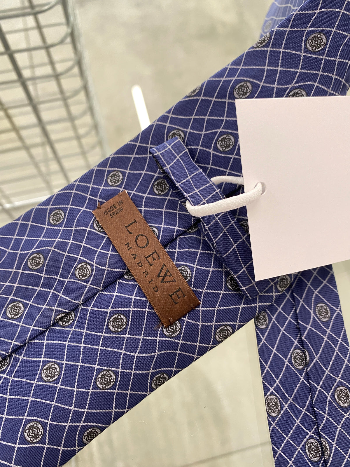 Loewe navy silk tie