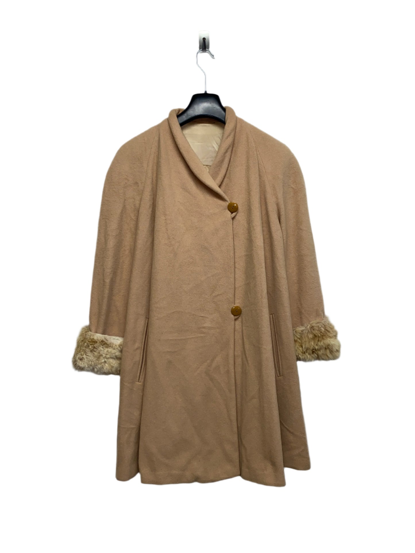 BETTY BARCLAY beige cashmere coat (L)