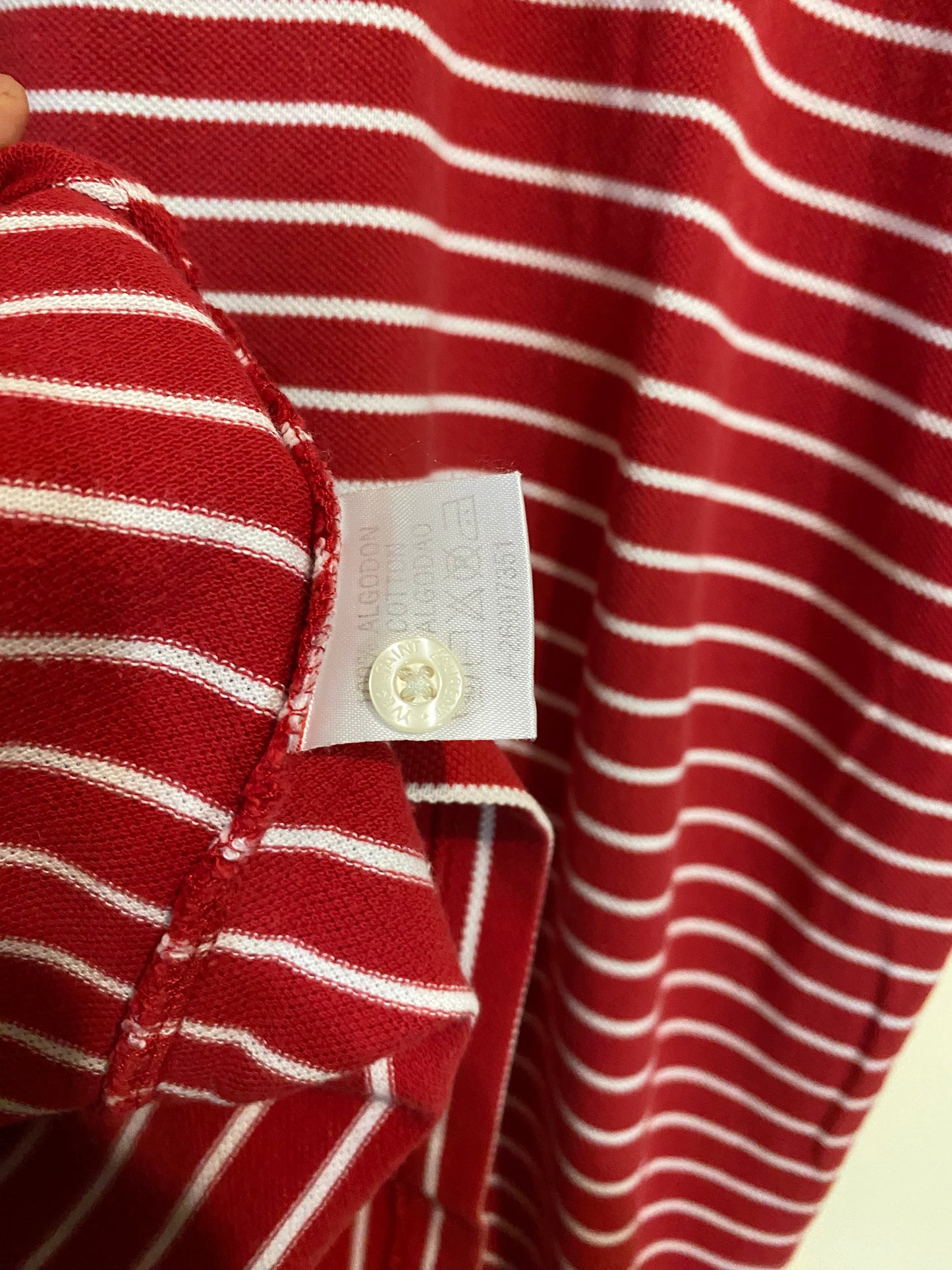 YVES SAINT LAURENT red striped polo (xl)