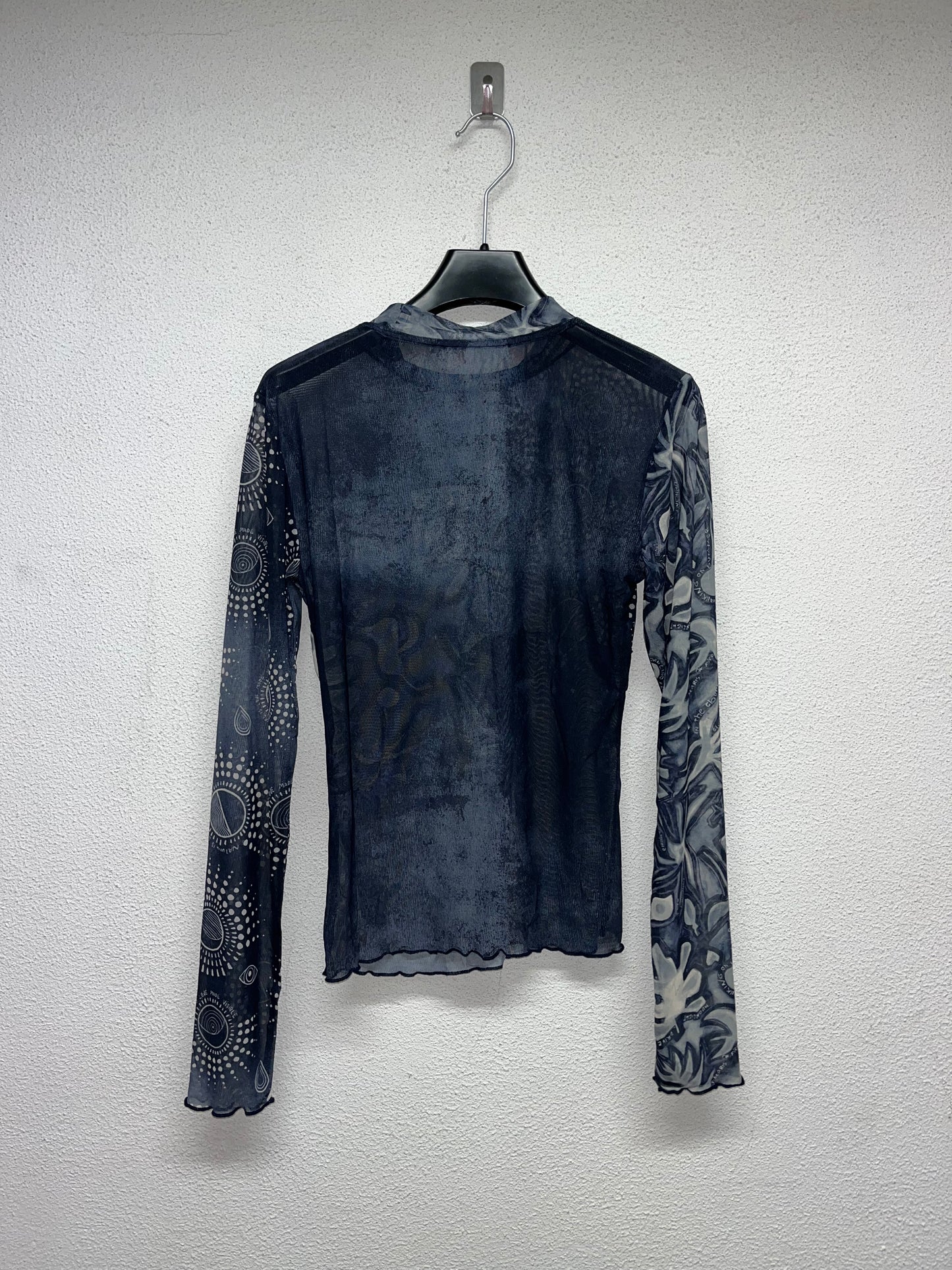 VINTAGE blue mesh top (S)