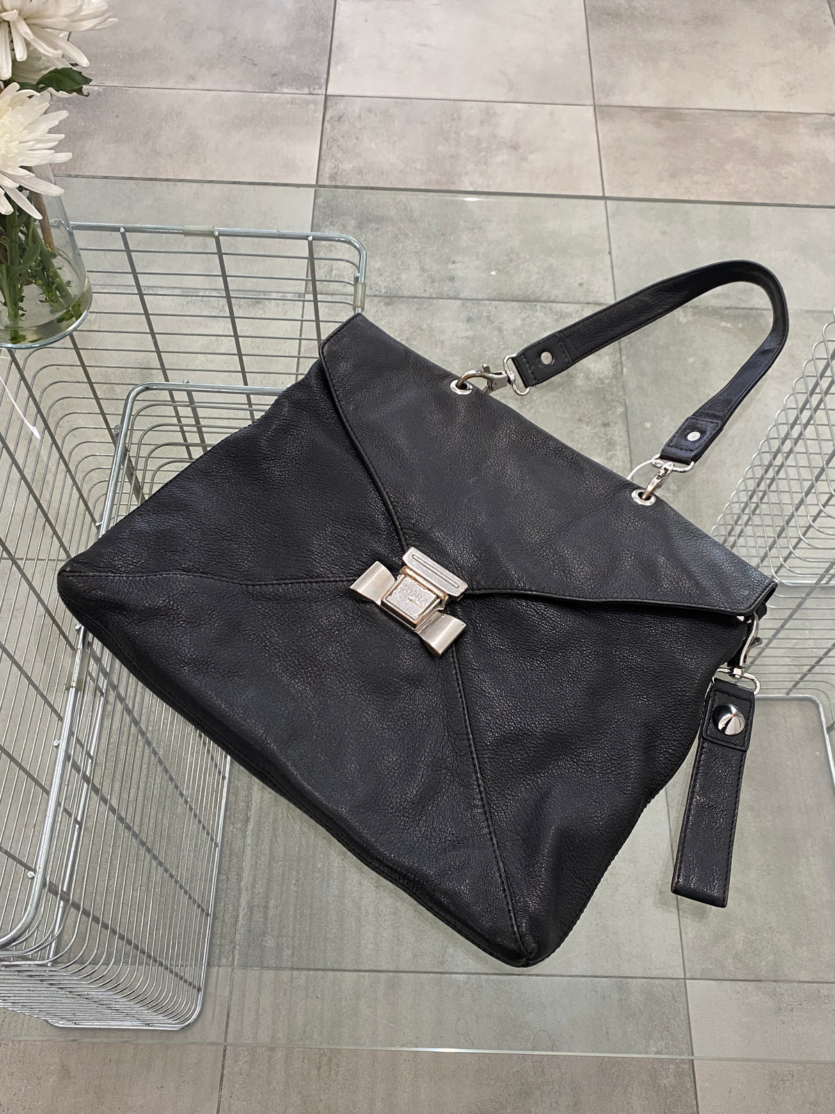 Sonia Rykiel black leather bag