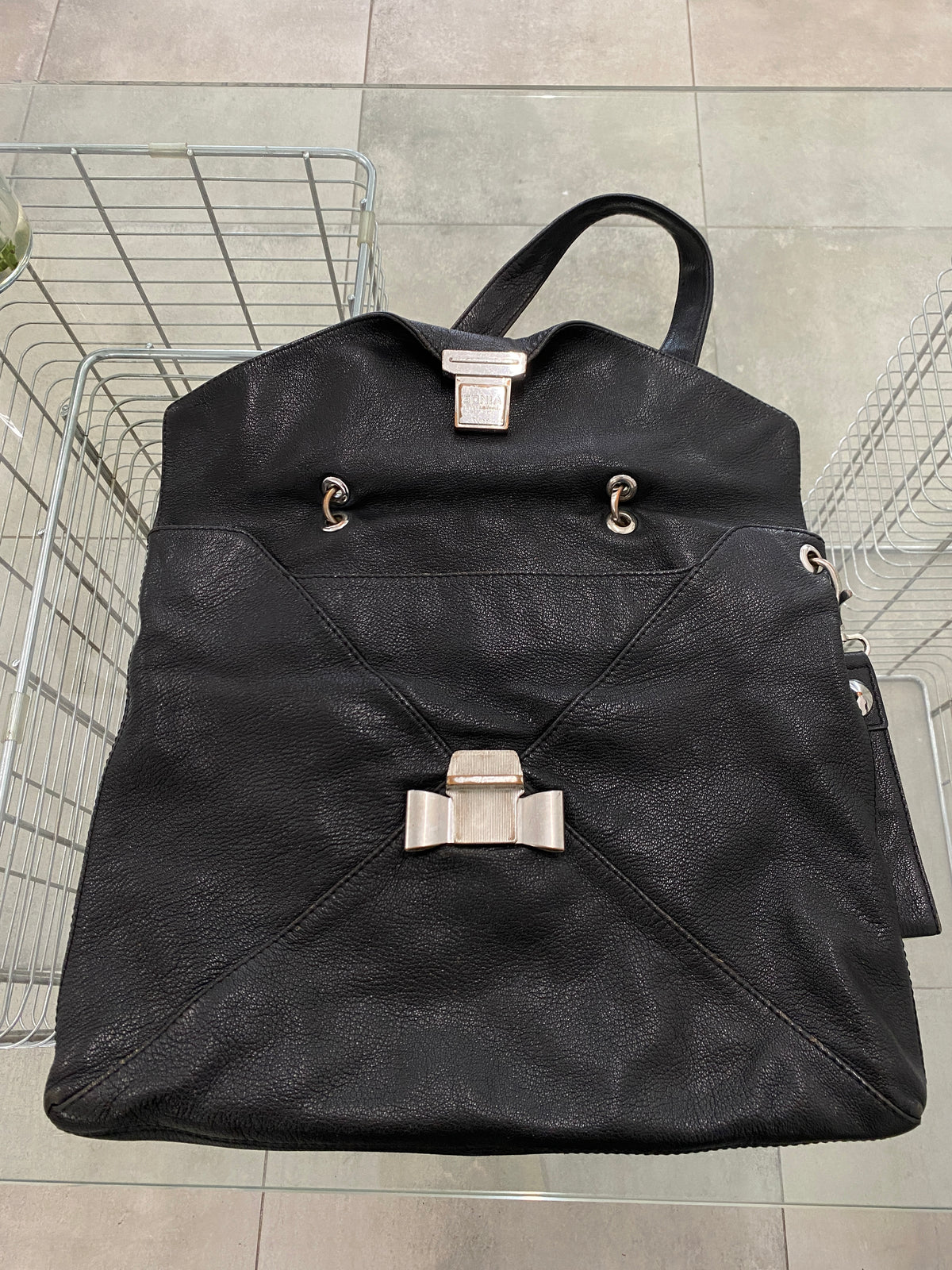 Sonia Rykiel black leather bag
