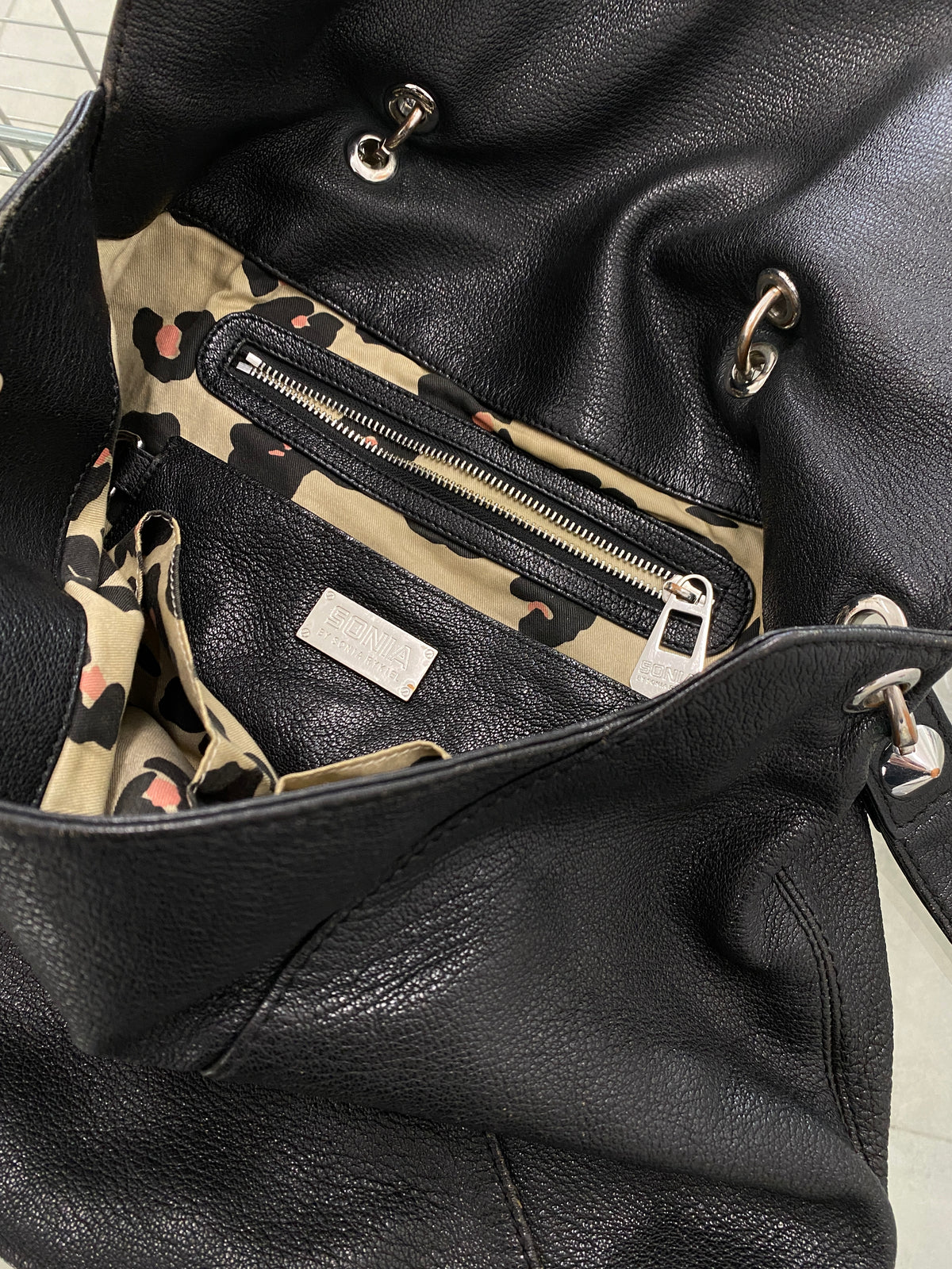 Sonia Rykiel black leather bag