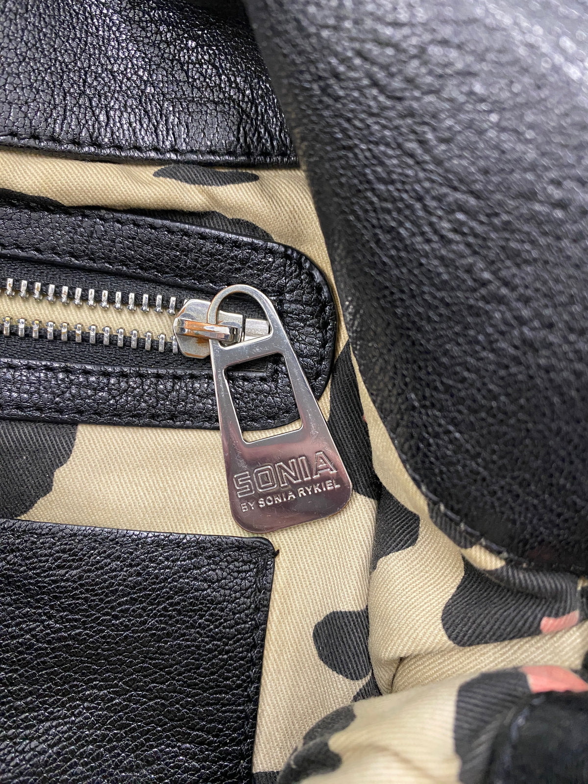 Sonia Rykiel black leather bag