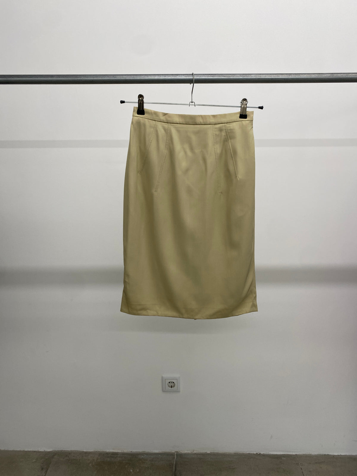 Jil Sander beige woll and silk skirt (36)