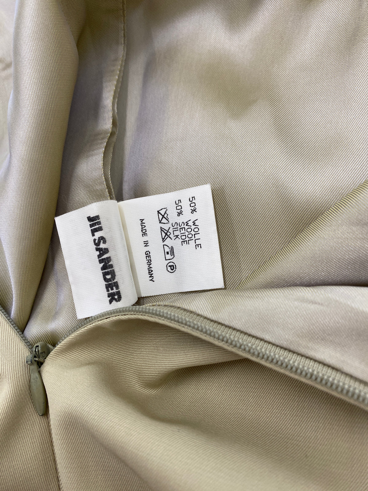 Jil Sander beige woll and silk skirt (36)