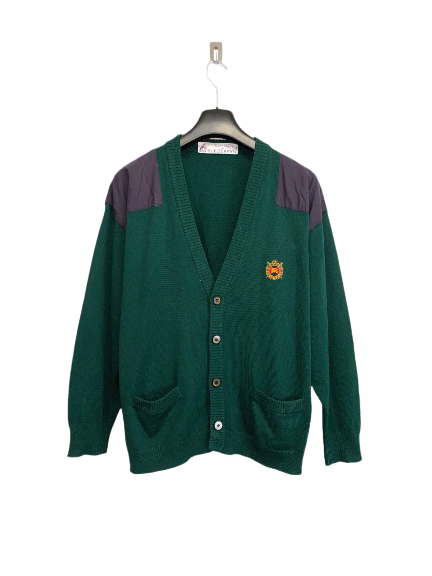 BURBERRY wool green cardigan (L/XL)