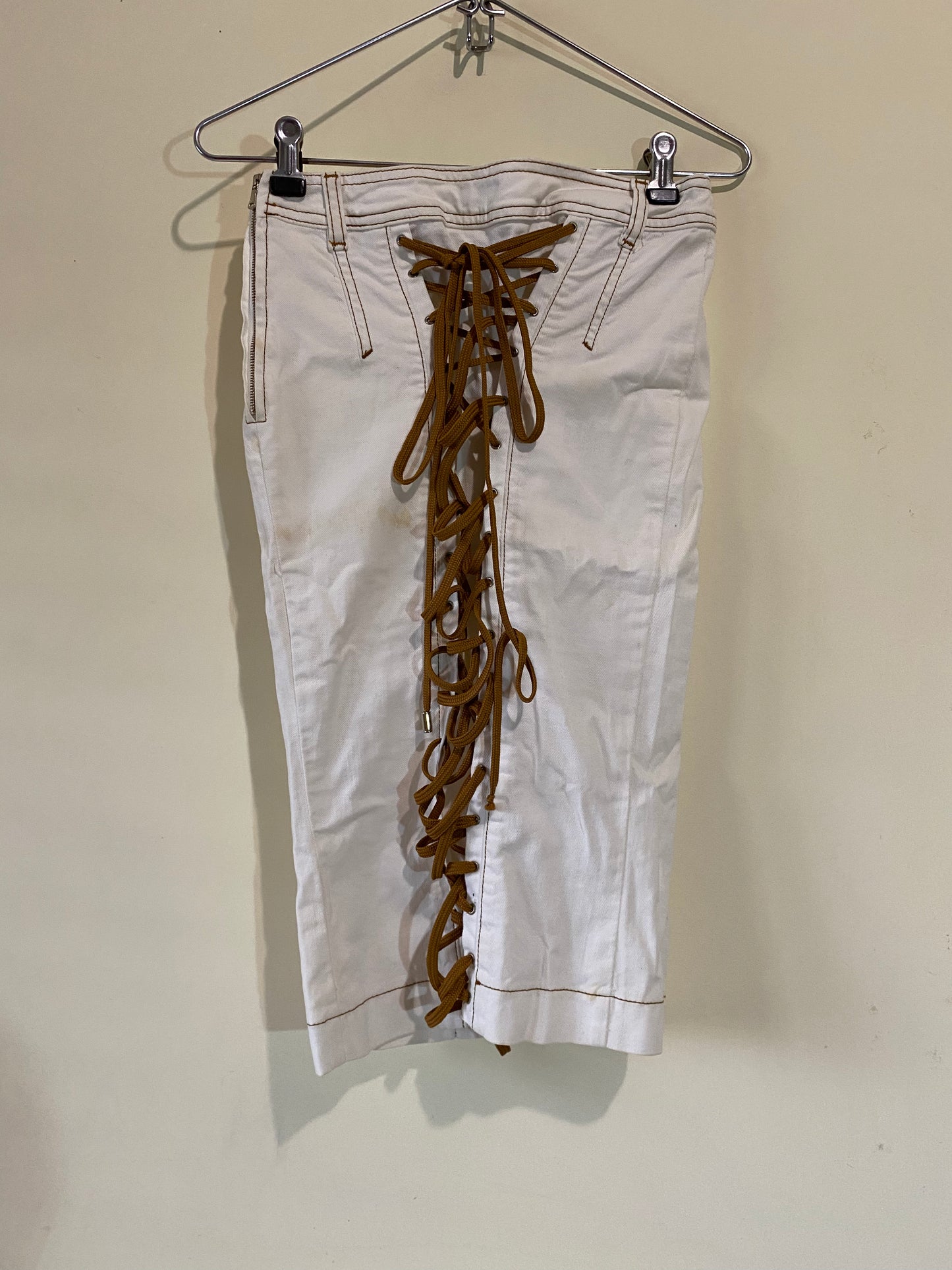 DOLCE & GABBANA white-cream cotton skirt (S)