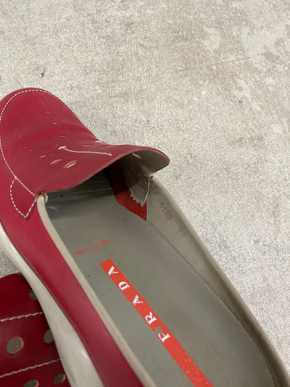 Prada vintage red leather mules (39 EU)