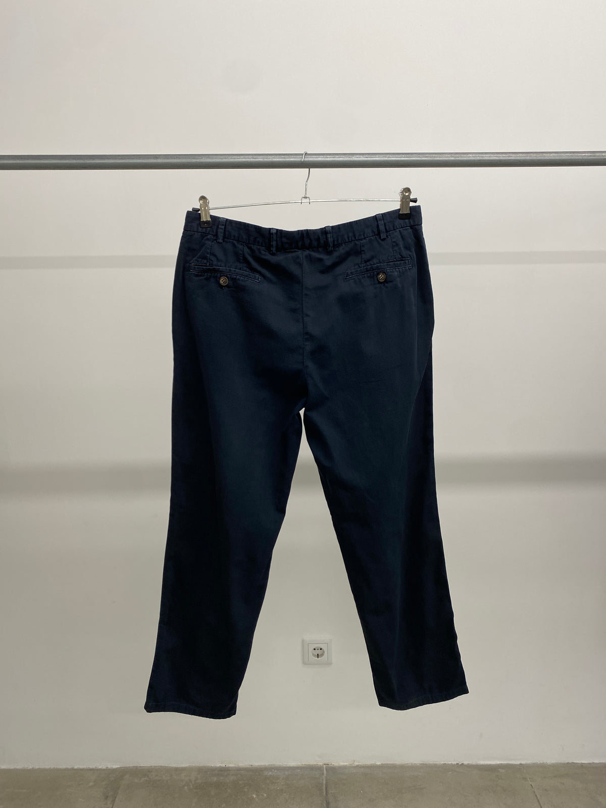 Ermenegildo Zegna navy cotton trousers (52)