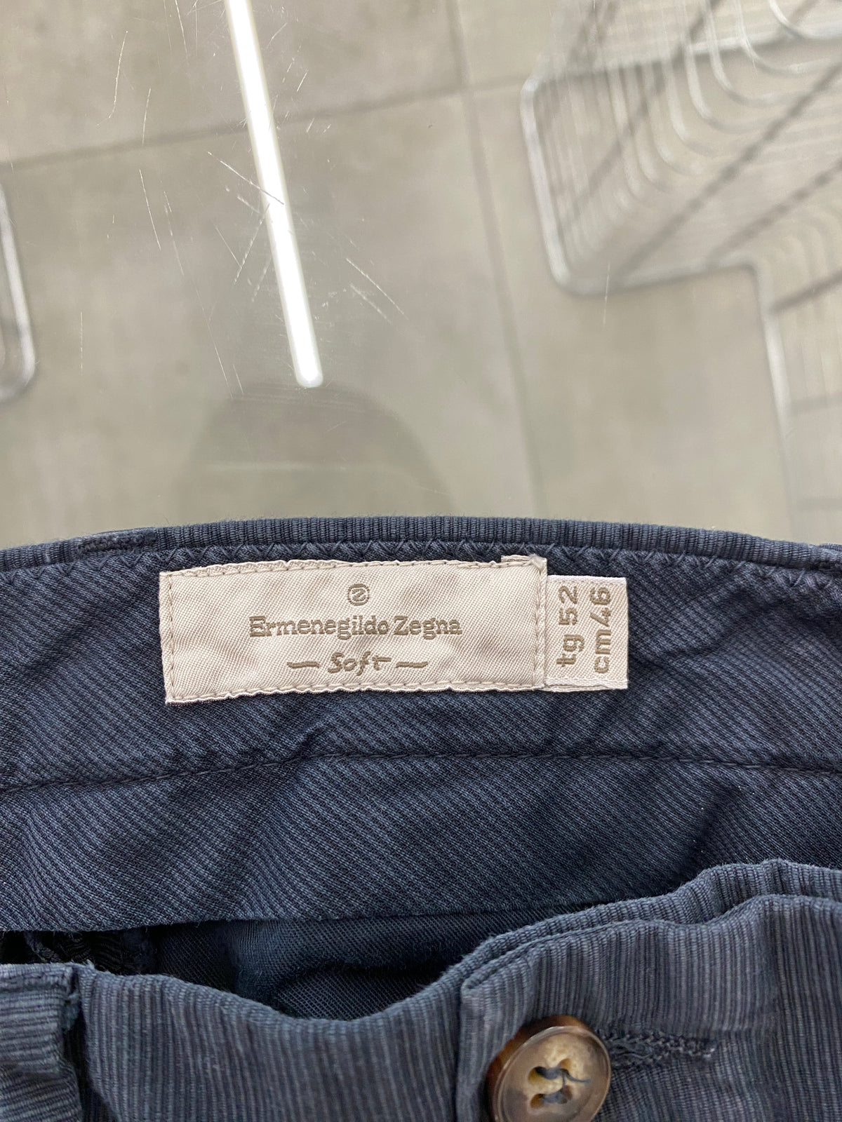 Ermenegildo Zegna navy cotton trousers (52)