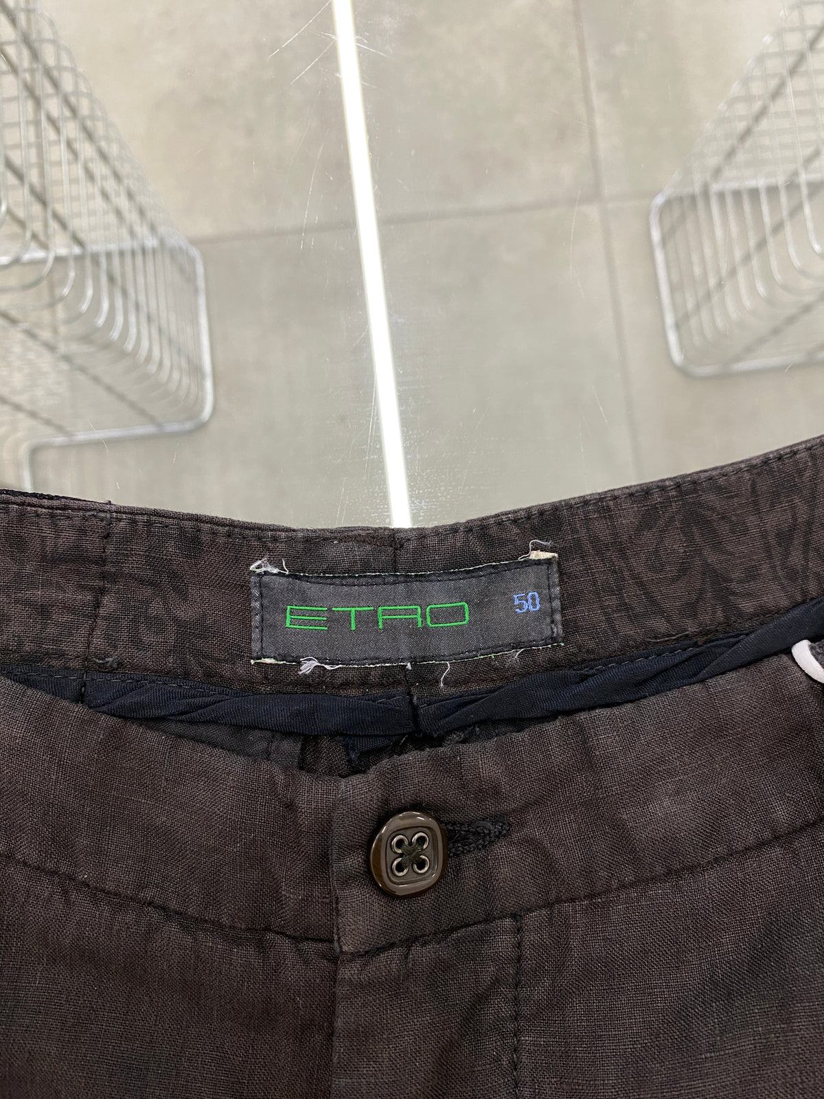 Etro brown linen trousers (M/L)