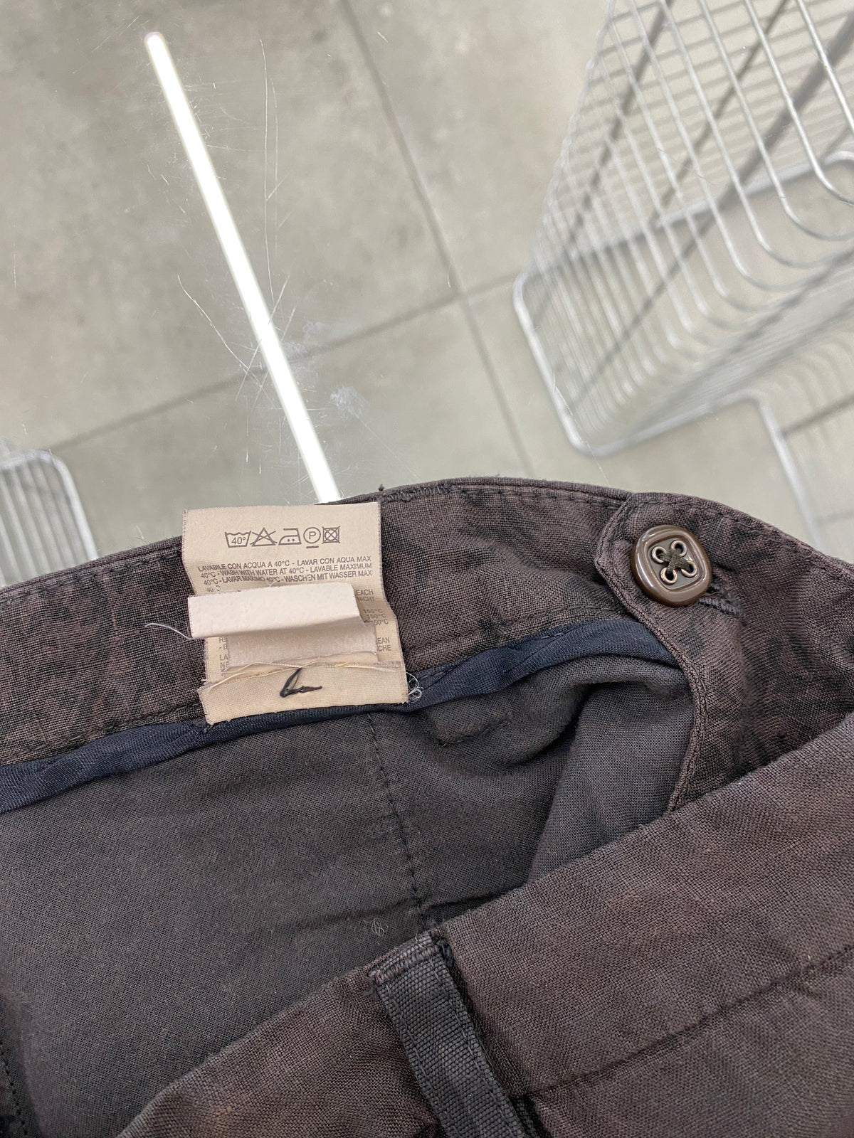 Etro brown linen trousers (M/L)