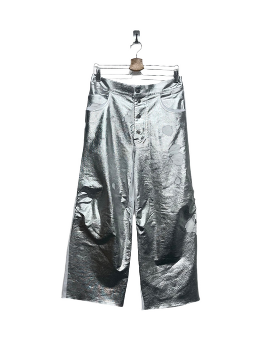 MAISON MARTIN MARGIELA MM6 silver and white large trousers (S/M)