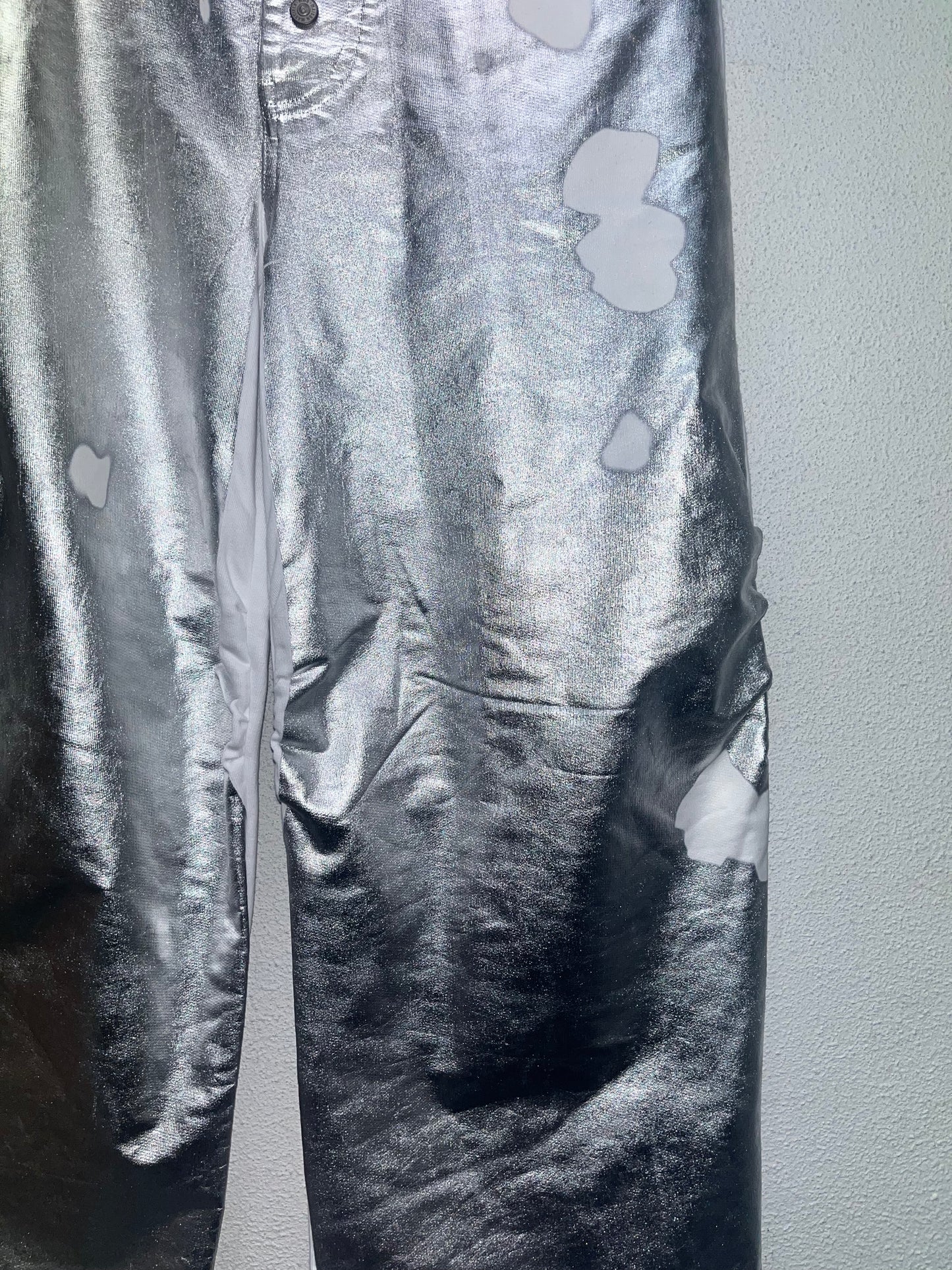 MAISON MARTIN MARGIELA MM6 silver and white large trousers (S/M)