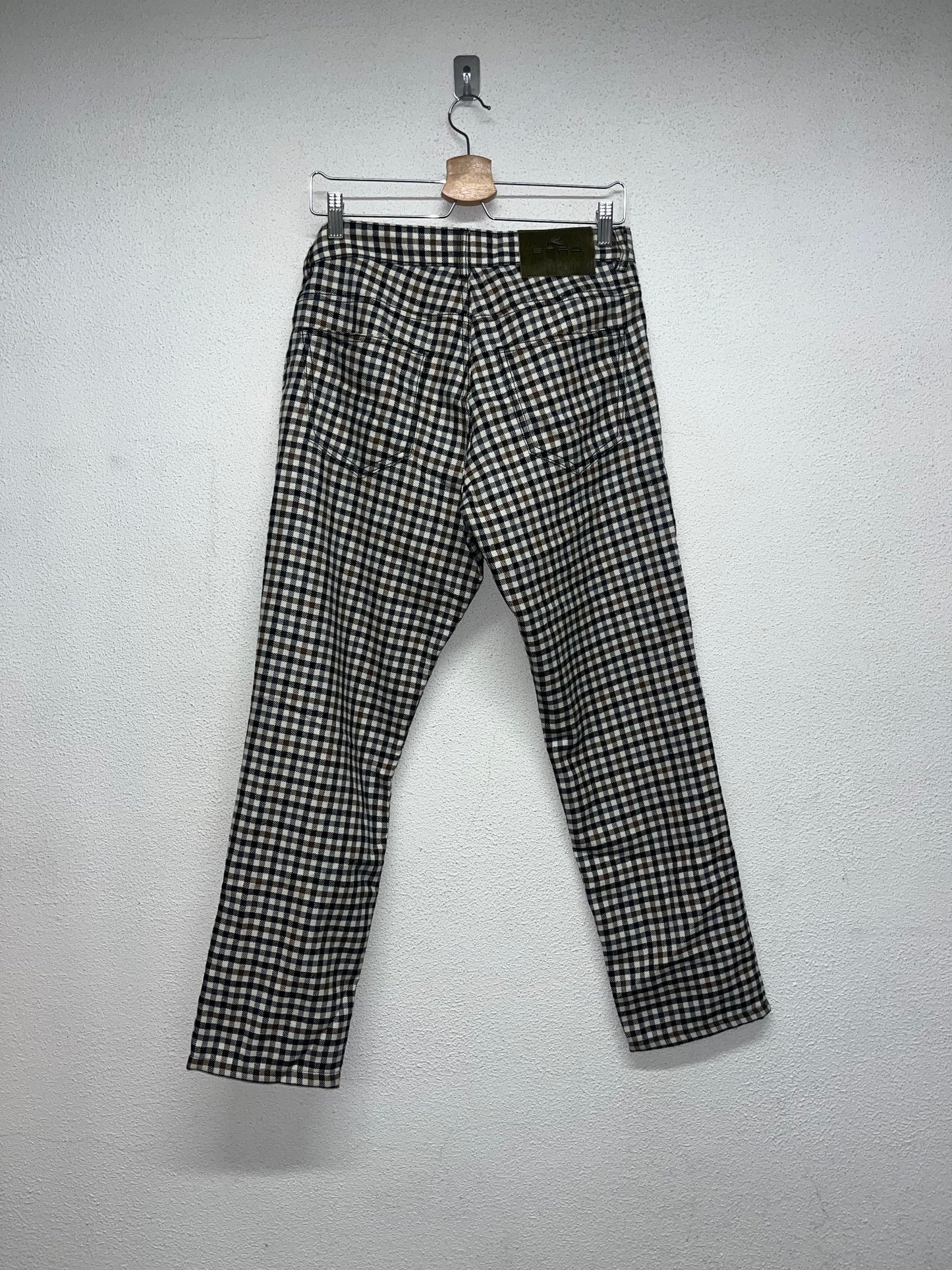 ETRO trousers with fur logo detail (40/L)